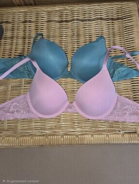 SO Pink and auden Teal Lace-Back T-Shirt Bras